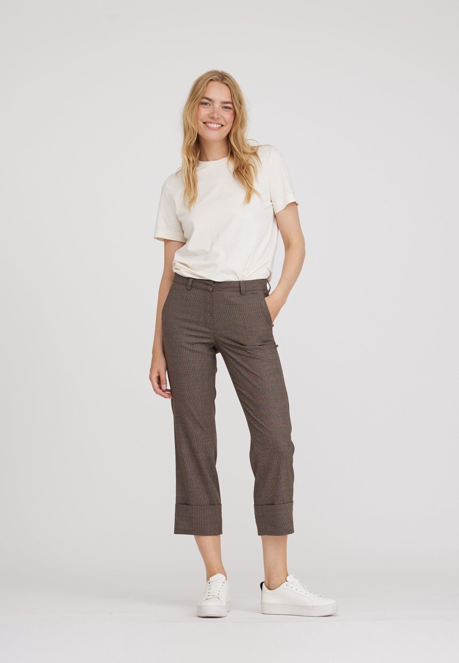 Silhouette Laurie | Judy Turn-Up Straight Crop - Chocolate Chip H. Check