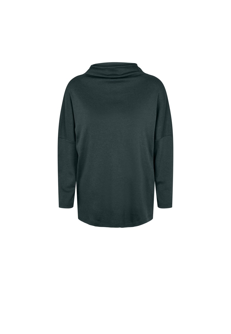 Tops Laurie | Esther Jersey Blouse - Darkest Green