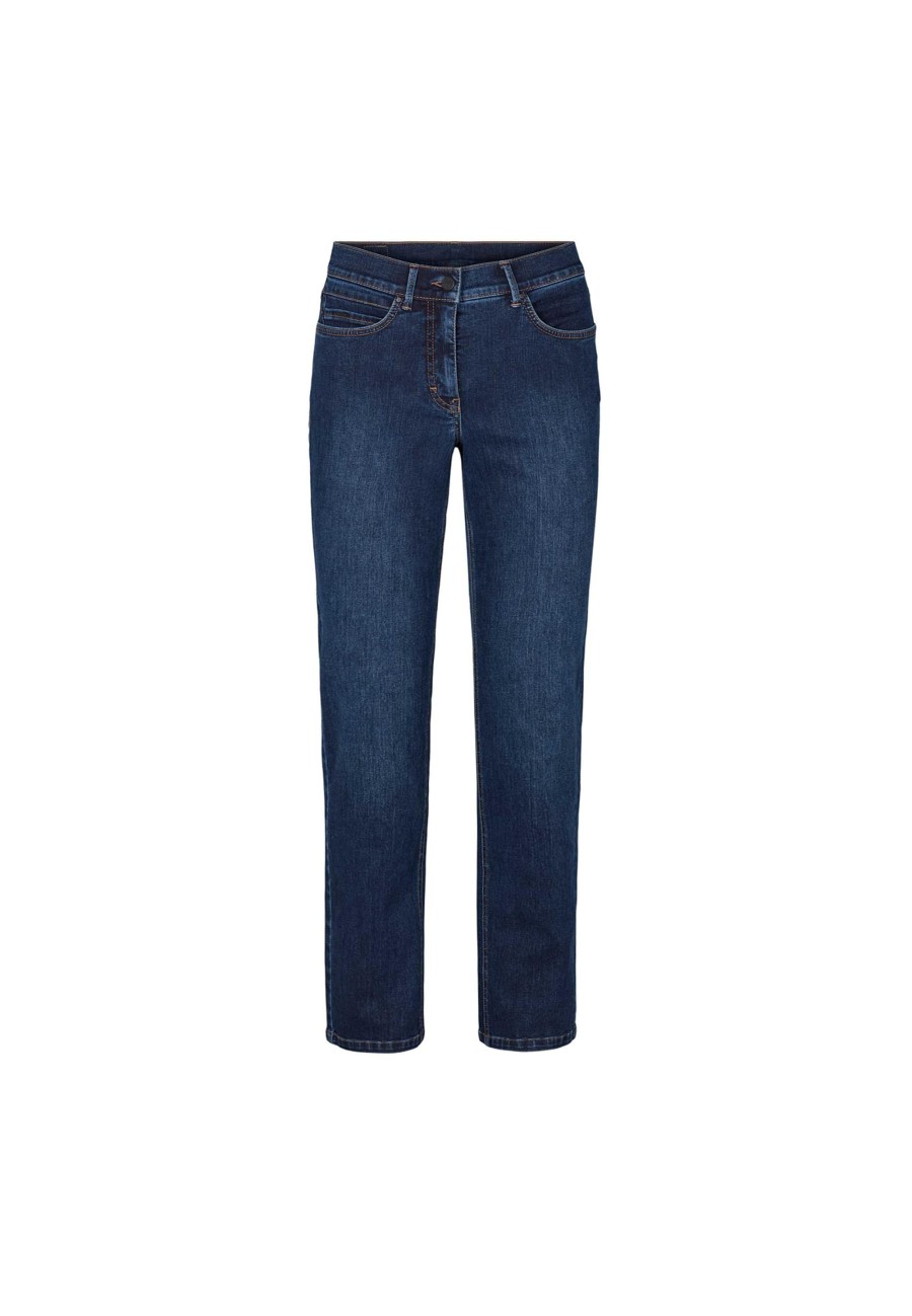 Silhouette Laurie | Marple Straight - Medium Length - Washed Dark Blue Denim