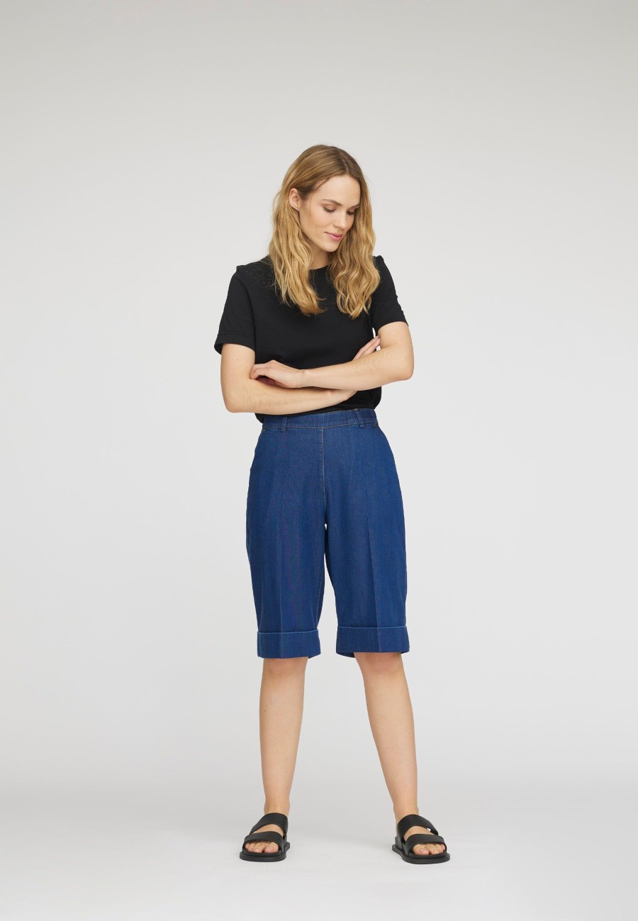 Silhouette Laurie | Phoebe Turn-Up Loose Shorts - Medium Blue Denim