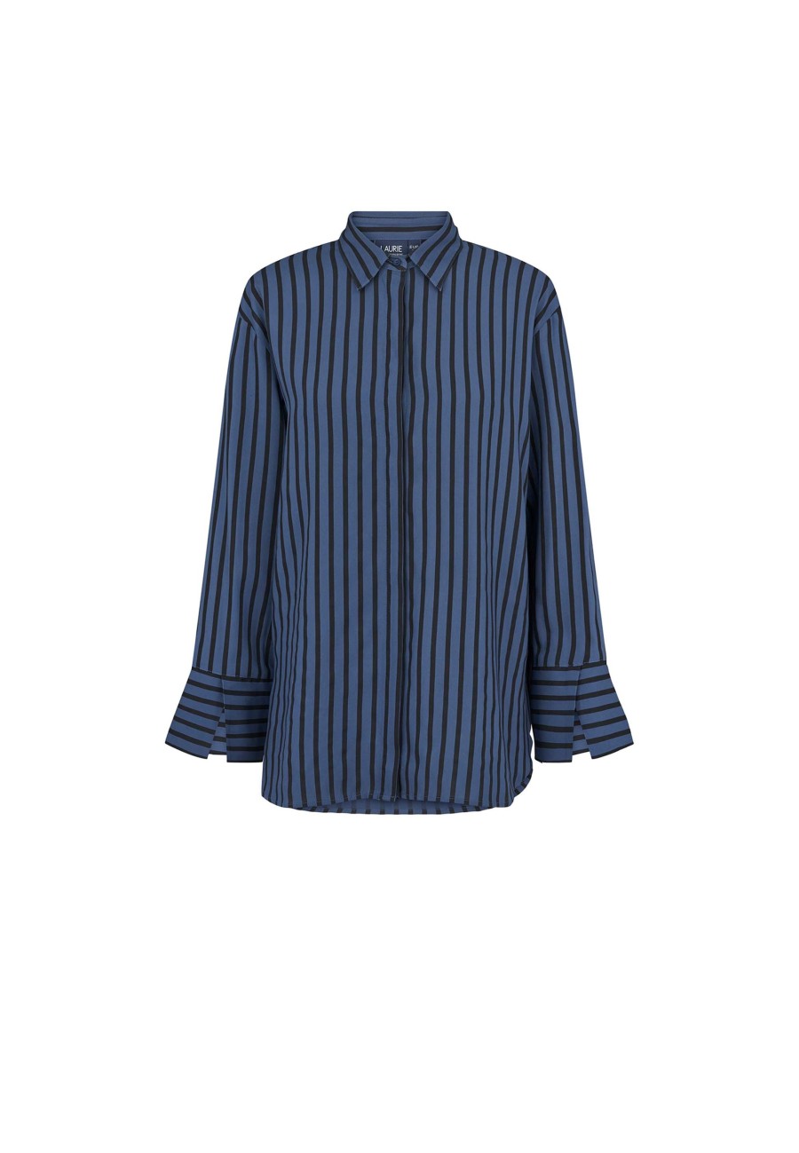 Length Laurie | Veronica Shirt - Nordic Blue Black Stripe