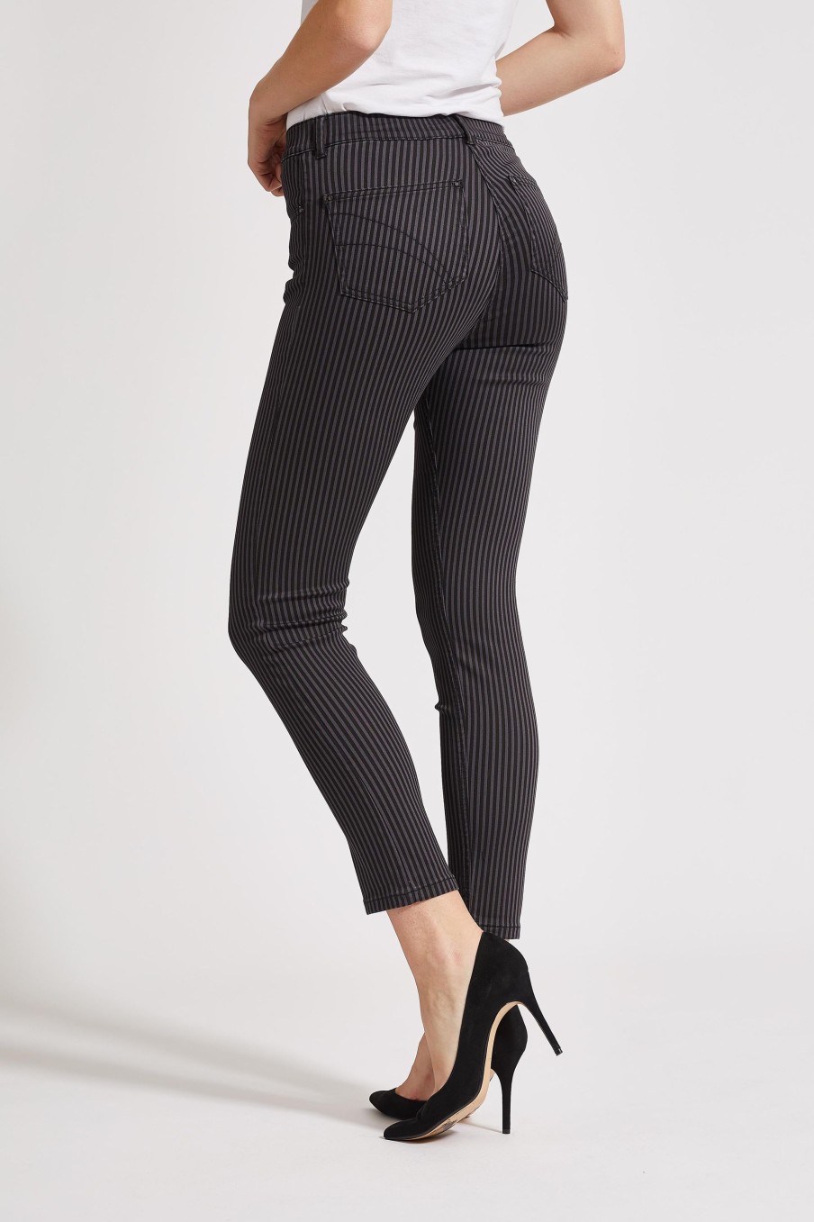 Silhouette Laurie | Faith Stri Slim - Short Length - Anthracite Stripe