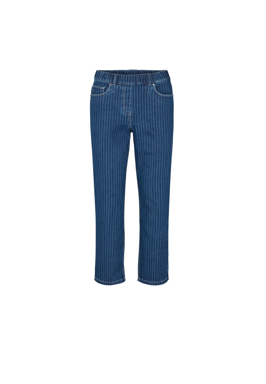 Silhouette Laurie | Helen Straight - Extra Short Length - Blue Denim Stripe