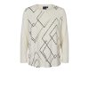 Tops Laurie | Amanda Argyle Jersey Blouse - Ivory Fabric With Black Print