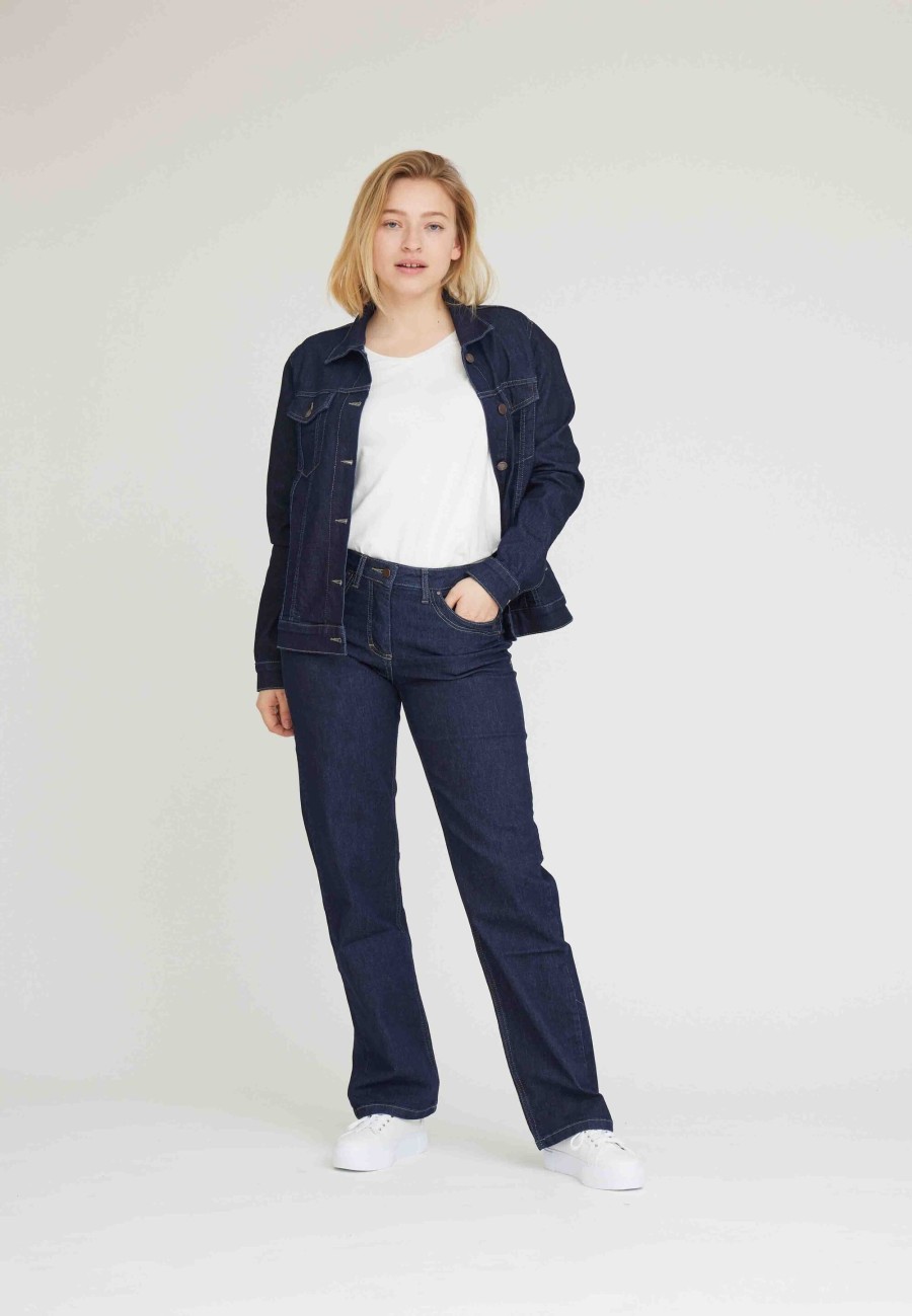 Silhouette Laurie | Amelia Straight - Medium Length - Dark Blue Denim