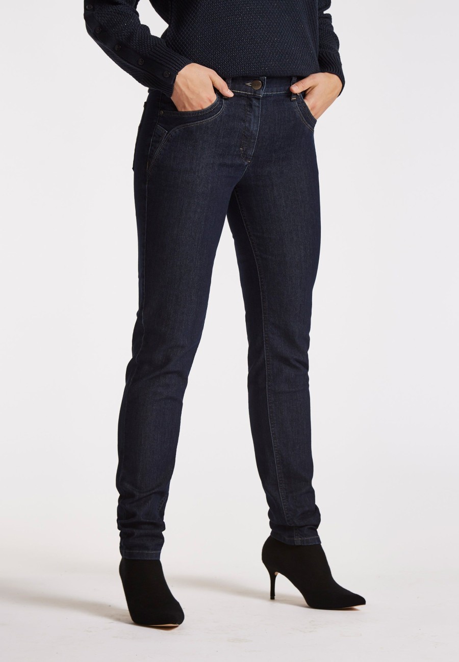 Silhouette Laurie | Jane Slim - Medium Length - Dark Blue Denim