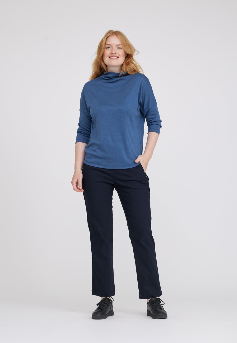 Tops Laurie | Esther Jersey Blouse - Nordic Blue